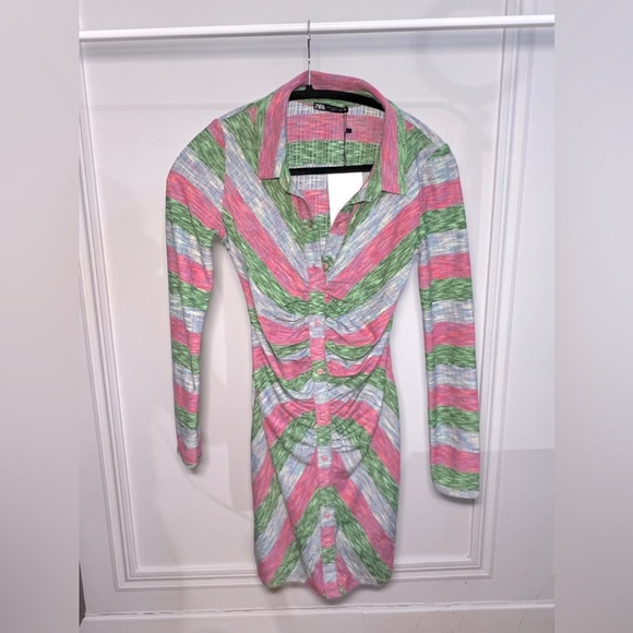 SWEET COLORS SUMMER DRESS // ZARA // size small 💖 - Picture 1 of 3